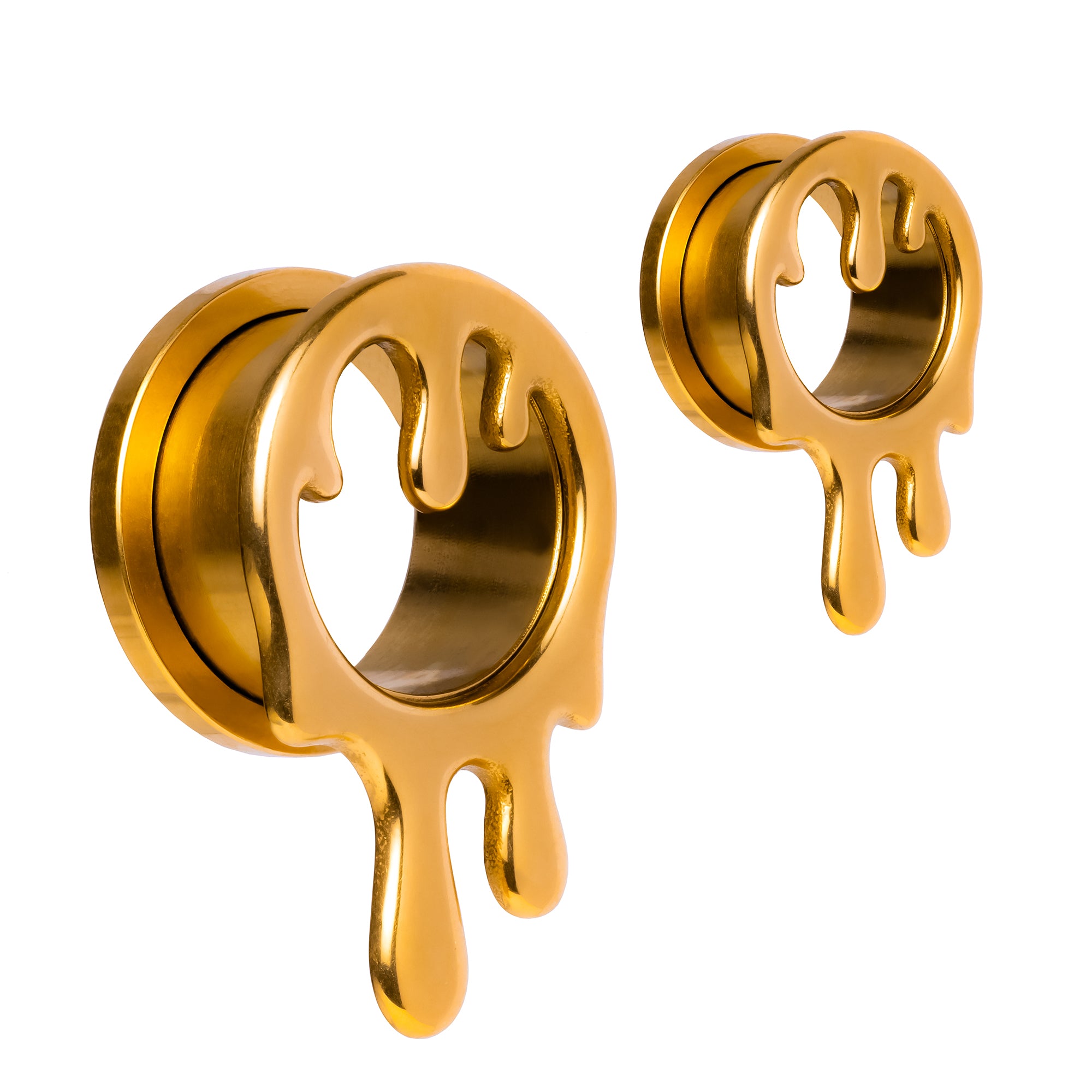 Gold Drippy Screwback Plug / Tunnel / Gauge – Custom Plugs