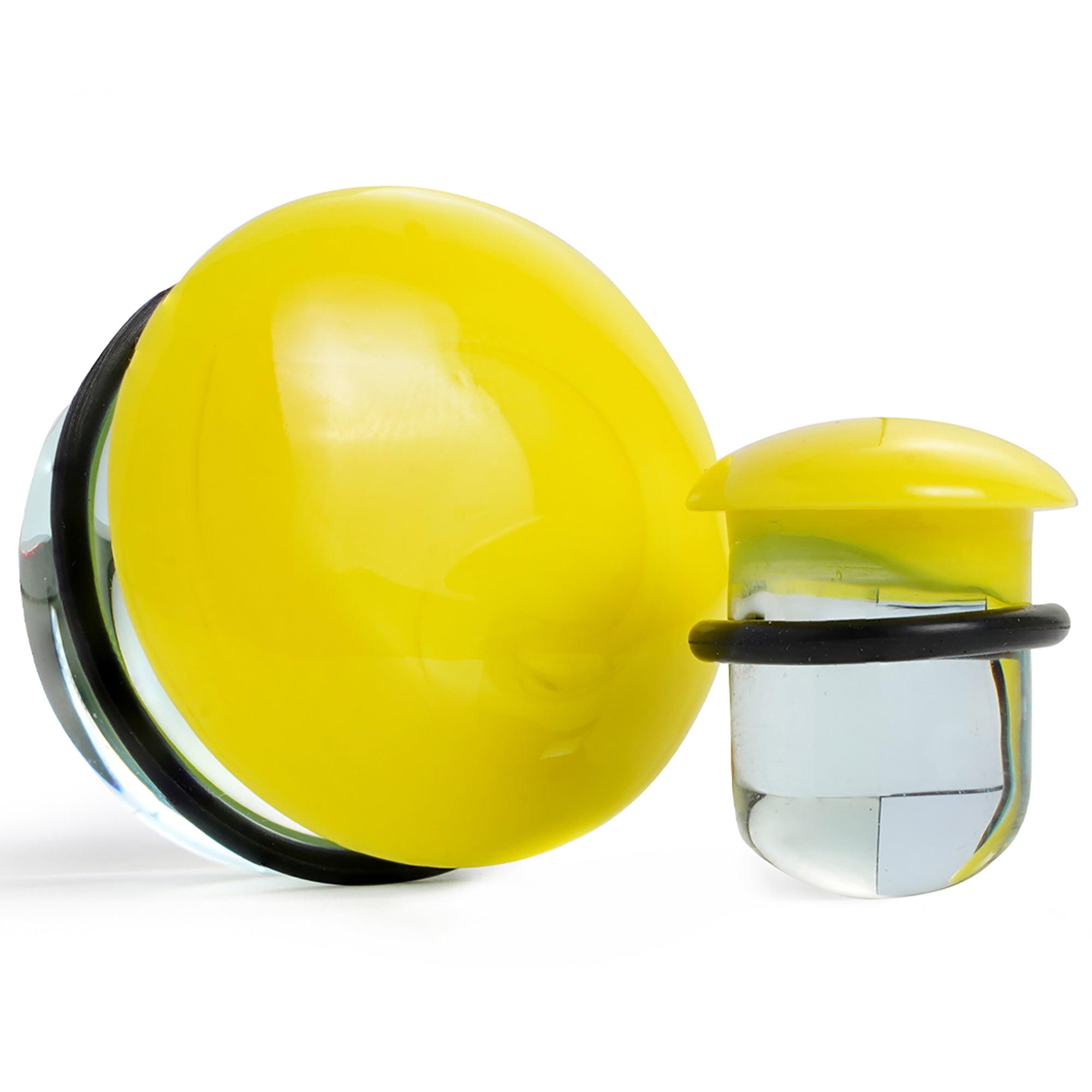 Clear & Yellow Single Flare Glass Plug / Gauge – Custom Plugs