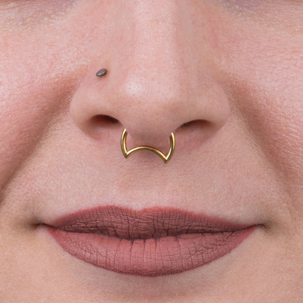 Gold titanium store septum ring