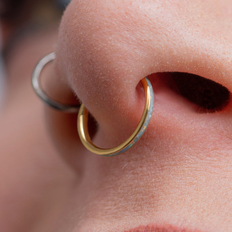 Gold titanium store septum ring