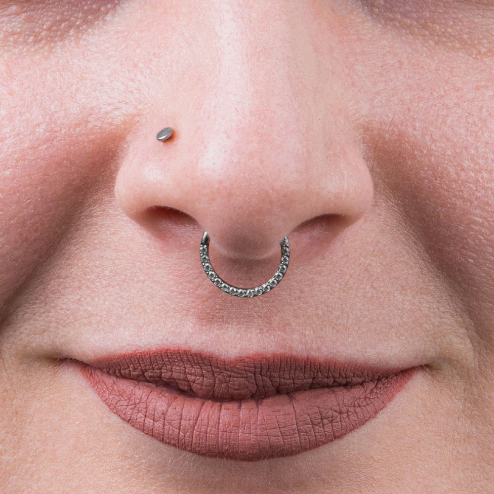 Rose quartz deals septum ring